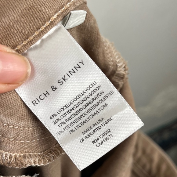 Rich & Skinny Brown Skinny Leg Jeans Jeggings Mid Rise Ankle Length Size 28 - Picture 9 of 11